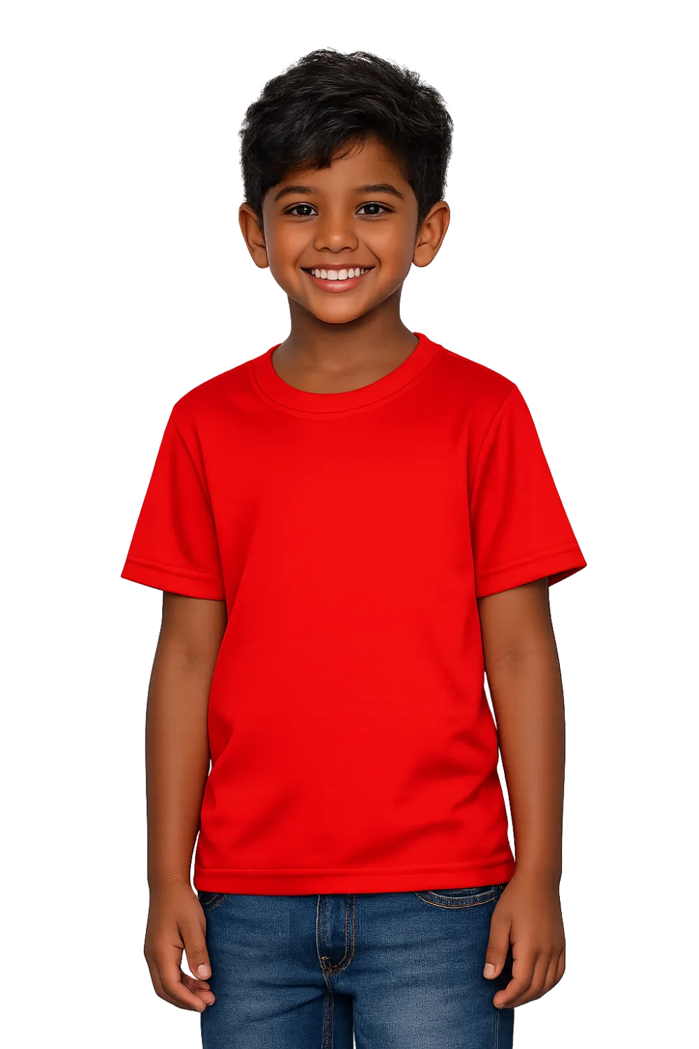 130 GSM Kids Honeycomb Polyester Short Sleeve T-Shirts