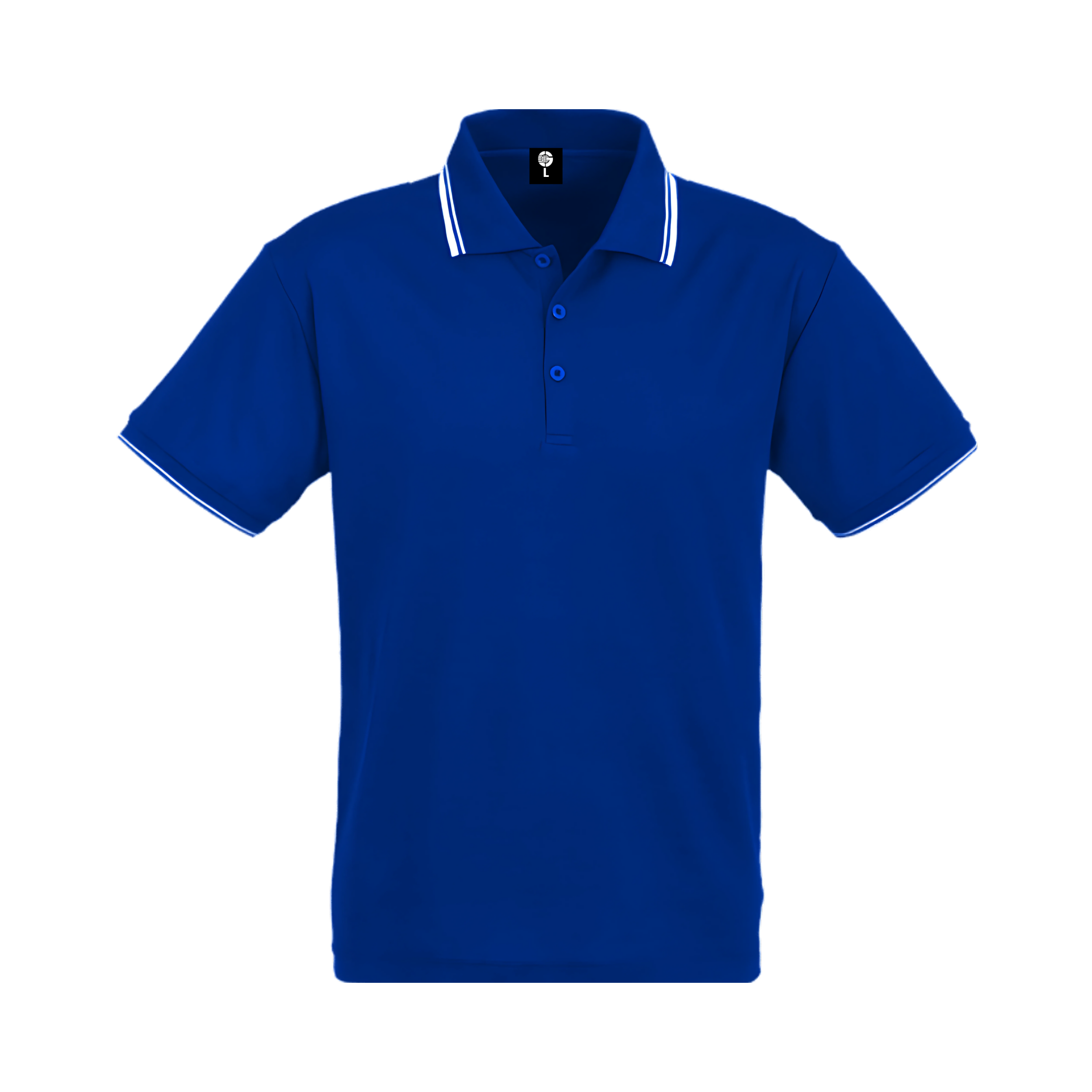Royal Blue Striped Golf Shirt