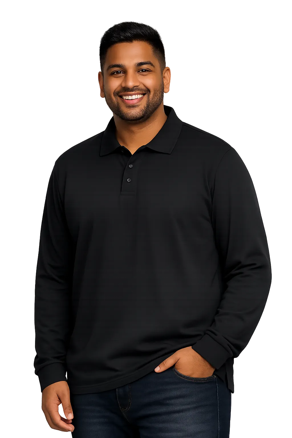 Black Long Sleeve Golf Shirt